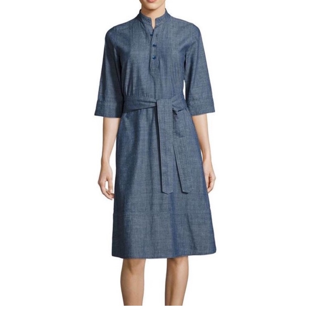 A.P.C. Rue Madame Oleson Chambray Belted Shirt Dress Sz 6